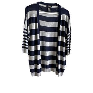 Striped Open Cardigan Sweater 